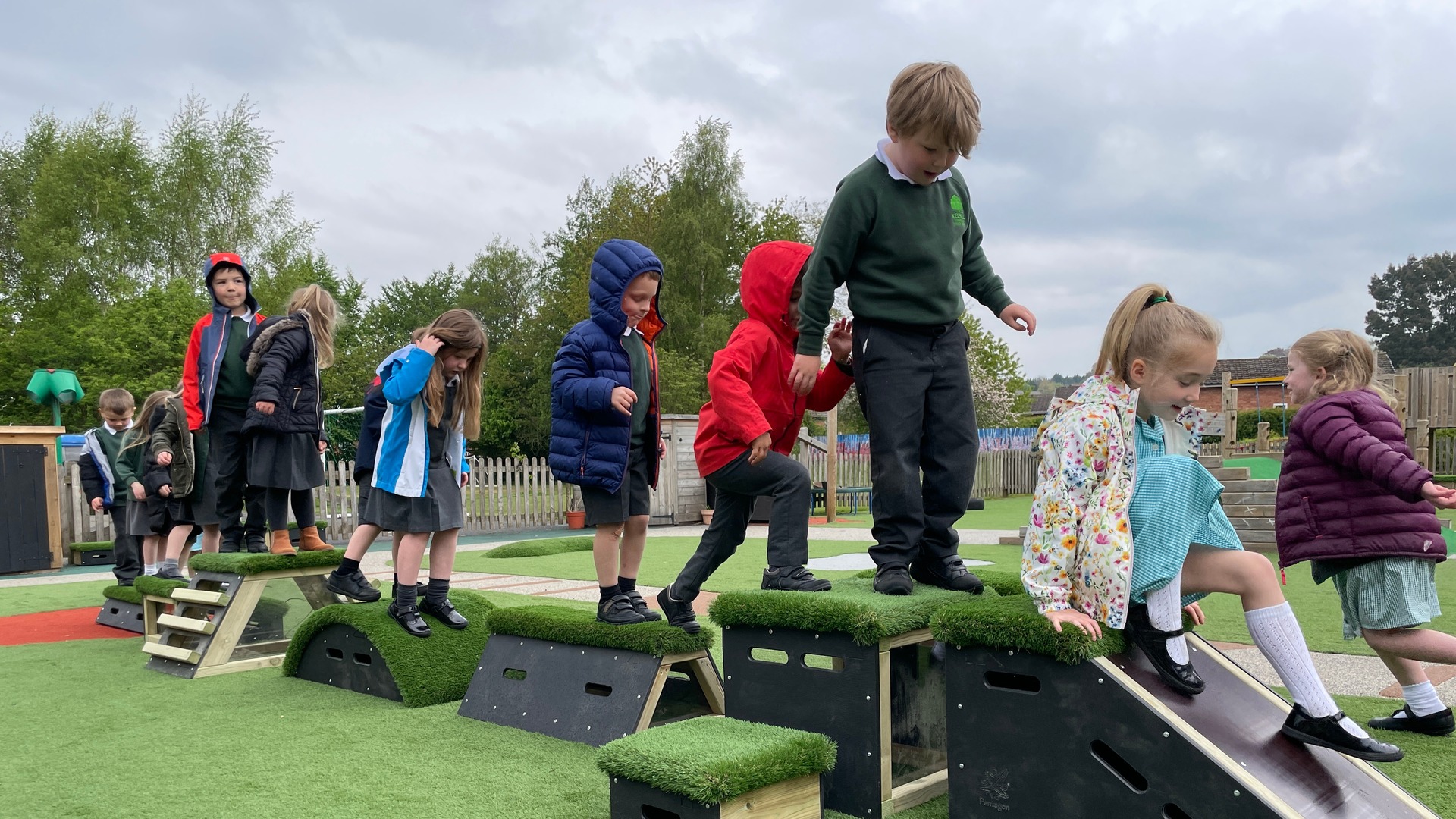 Children playing with blocks